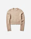 Guess Usa Beige Fuzzy Crewneck Sweater In Beige