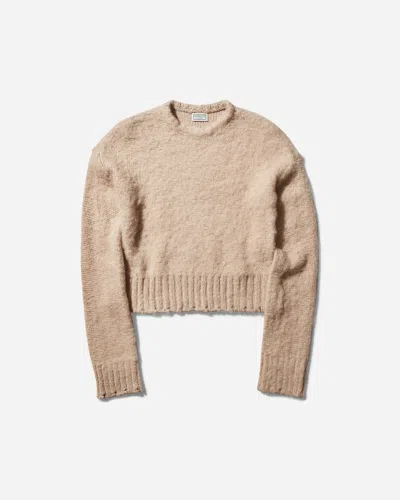 GUESS USA WOMEN S FUZZY CREWNECK SWEATER OXFORD TAN