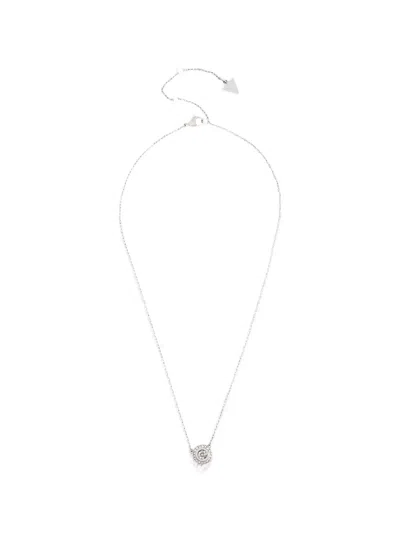Guess Usa G Crystal Necklace In White