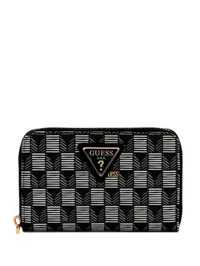 Guess Usa G Wave Zip-around Wallet In Gray