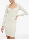 Guess Usa Gathered-detail Mini Dress In Neutral