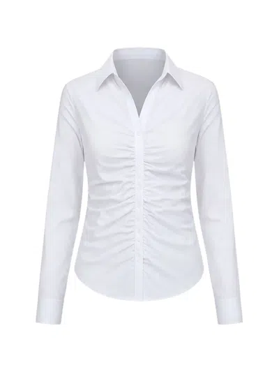 Guess Usa Gathered Shirt In White