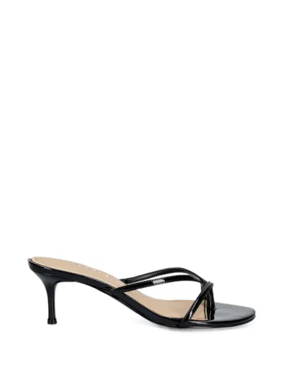Guess Usa Gazey Patent-finish Strappy Sandals In Black