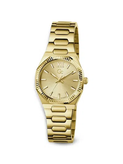 Guess Usa Gc Prodigy Mini Metal Watch In Gold