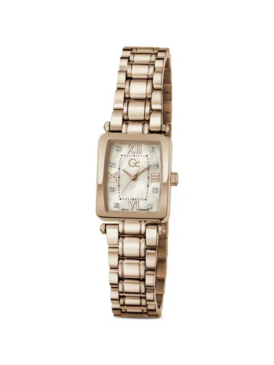 Guess Usa Gc Rectangular-case 21mm Watch In Gold