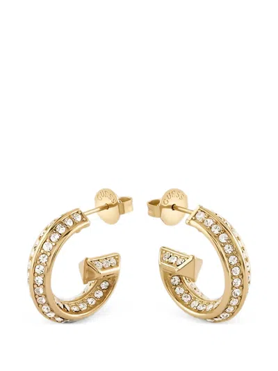 Guess Usa G-crystal Earrings In Gold