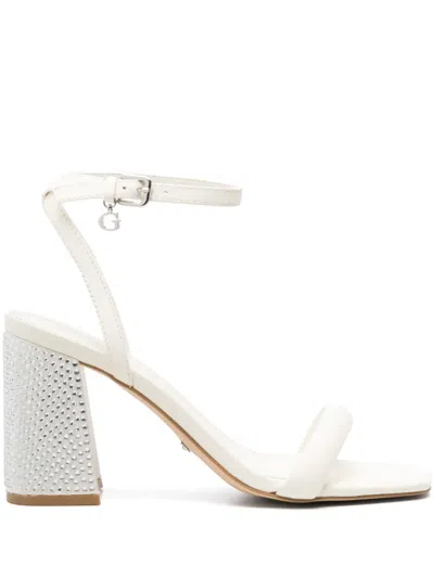 Guess Usa Gelectra 95mm Leather Sandals In Nude
