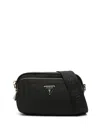 Guess Usa Gemma Logo-plaque Crossbody Bag In Black