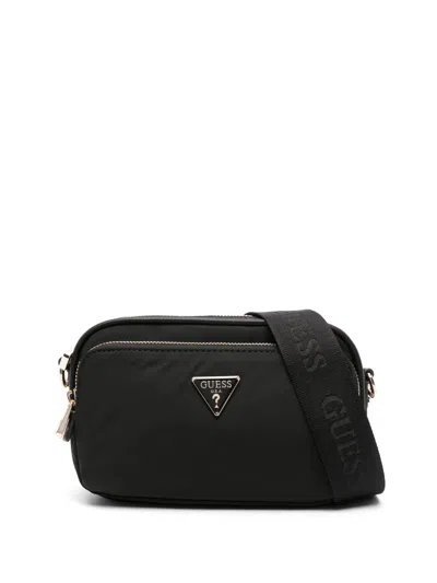 Guess Usa Gemma Logo-plaque Crossbody Bag In Black