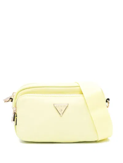 Guess Usa Gemma Logo-plaque Crossbody Bag In Yellow