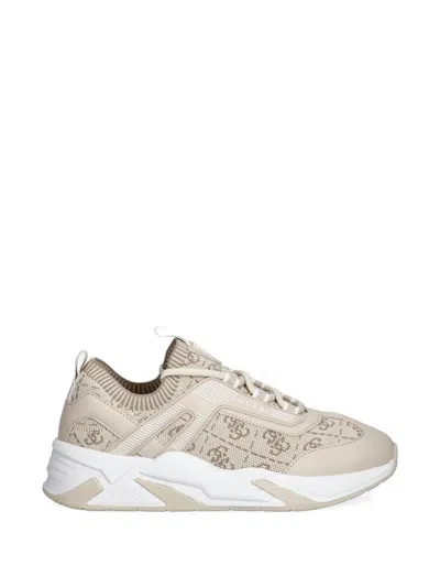 Guess Usa Genga Logo Pattern Sneakers In Neutral