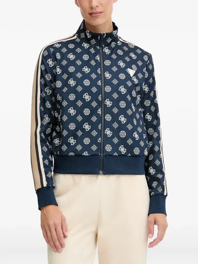 Guess Usa Geometric-patterned Top In Blue