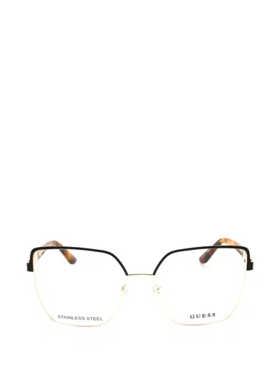 Guess Usa Geometric-frame Glasses In Gold