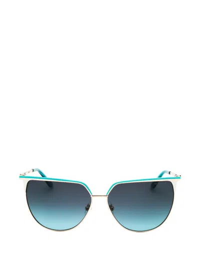 Guess Usa Geometric-frame Sunglasses In Blue