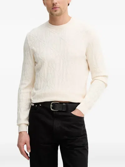 Guess Usa Geometric-knit Sweater In Neutral