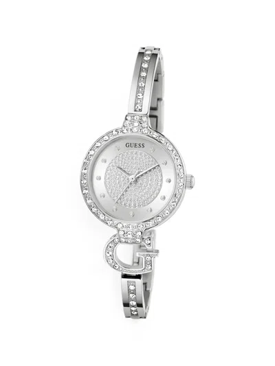 Guess Usa Giselle Crystal-embellished 28mm Watch In Silver