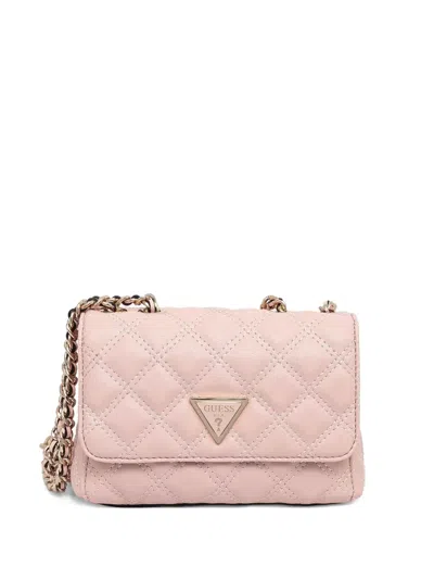 Guess Usa Giully Quilted Shoulder Bag In Pink