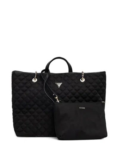 Guess Usa Giully Quilted Tote Bag In Black