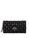 Guess Usa Giully Sequin Chain Cross Body Bag In Black