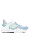 Guess Usa Glitter Panelled Sneakers In White
