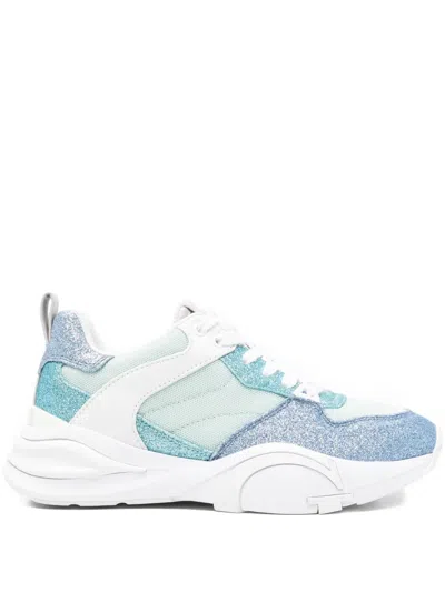 Guess Usa Glitter Panelled Sneakers In Blue