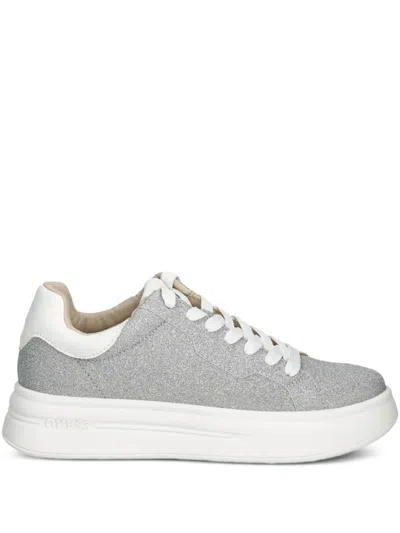 Guess Usa Glittered Sneakers In Gray