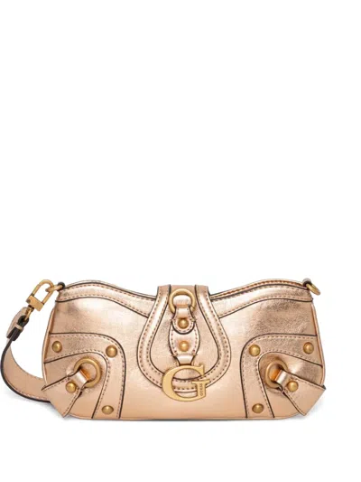 Guess Usa Gloss Shoulder Bag In Gold