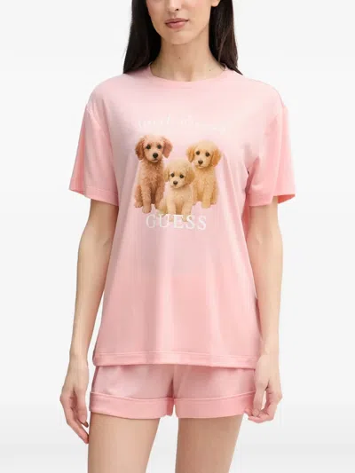 Guess Usa Graphic-print Pajamas In Pink