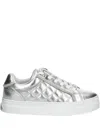 Guess Usa Gratea Quilted Metallic-effect Sneakers