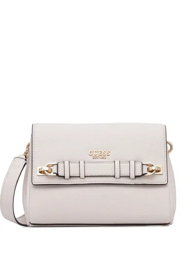 Guess Usa Gregoria Buckle Shoulder Bag In Neutral