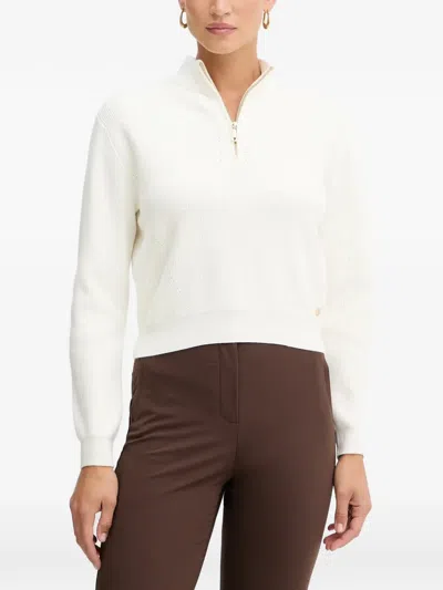 Guess Usa Half-zip Sweater In White