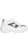 Guess Usa Happy Logo-detail Chunky Sneakers In White