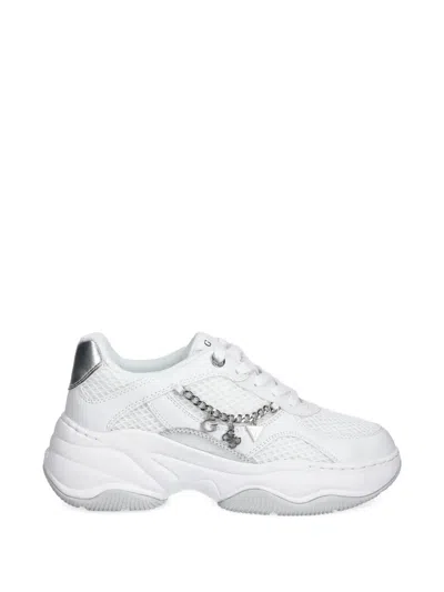 Guess Usa Harpaa Chain-detail Sneakers In White