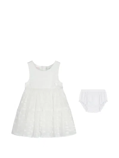 Guess Usa Babies' Heart-pattern Tiered Dress Set In White