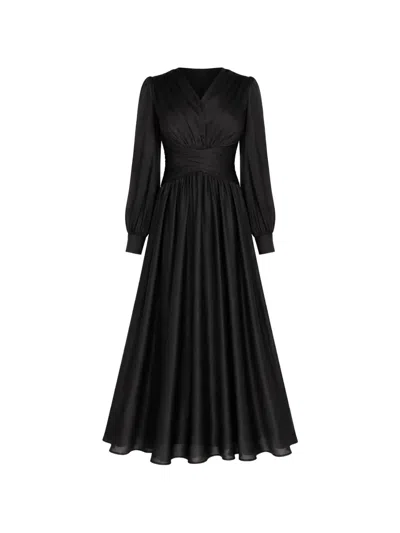 Guess Usa Helene Pleated Maxi Dress In Black