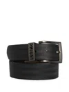 Guess Usa Herringbone-pattern Belt In Black