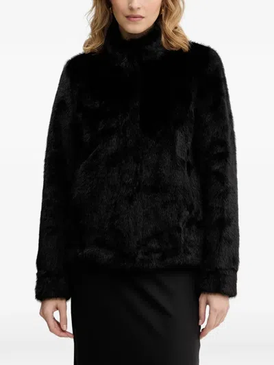 Guess Usa High Neck Button Jacket In Black