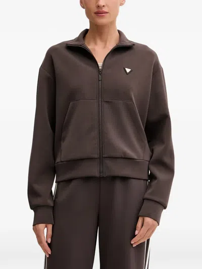 Guess Usa High-neck Sweatshirt In Brown