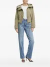 Guess Usa Hooded Button-fastening Puffer Jacket In Green