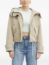Guess Usa Hooded Drawstring Jacket In Neutral