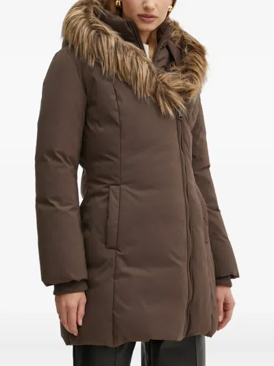 Guess Usa Hooded Jacket In Brown