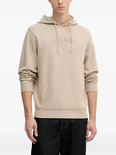 Guess Usa Hooded Logo Sweatshirt In Nude
