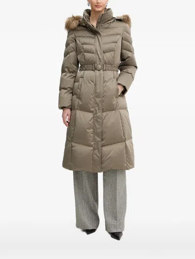 Guess Usa Hooded Padded Coat In Neutral