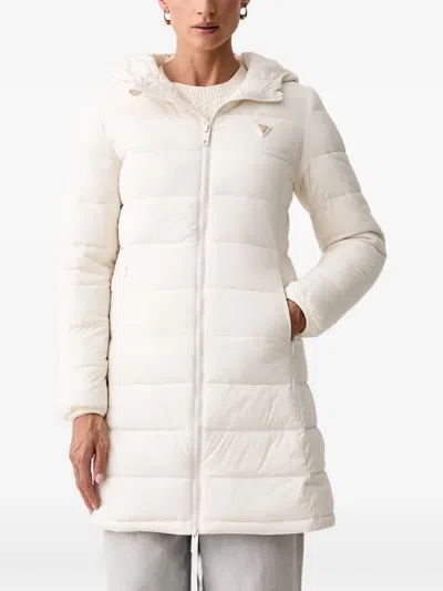 Guess Usa Hooded Padded Coat In White