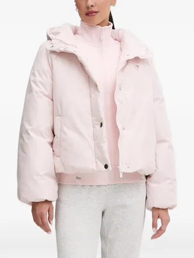 Guess Usa Hooded Padded Jacket In Pink
