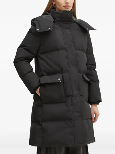 Guess Usa Hooded Puffer Coat In Black