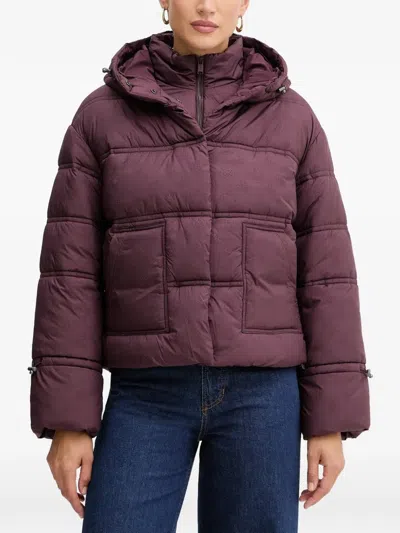 Guess Usa Hooded Puffer Jacket In Purple