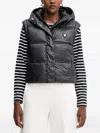 Guess Usa Hooded Quilted Gilet In Black