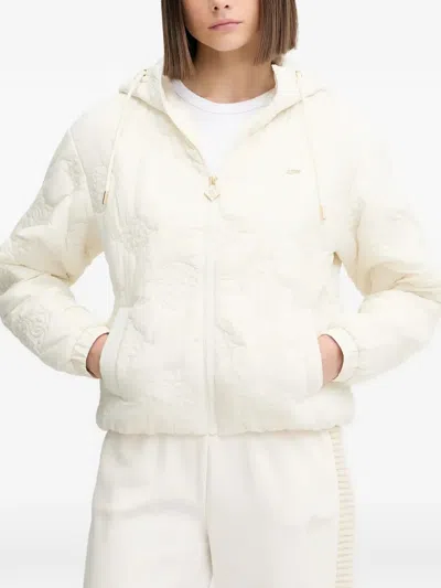 Guess Usa Hooded Quilted Jacket In White