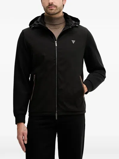 Guess Usa Hooded Zip Jacket In Black